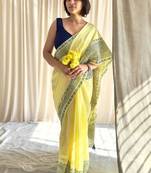 Block printed mul cotton saree