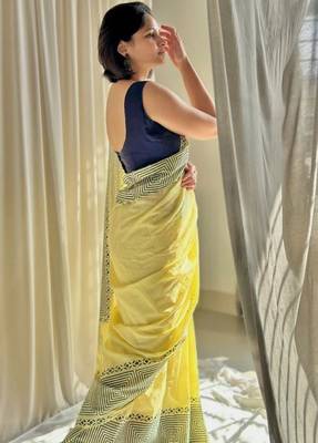 Block printed mul cotton saree 3