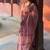 Pink striped hand block printed mulmul cotton saree