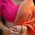  cotton ikkat weave orange and pink saree with blouse piece
