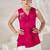 Pink hand-embroidered gaji silk top