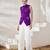 Purple hand-embroidered gaji silk top