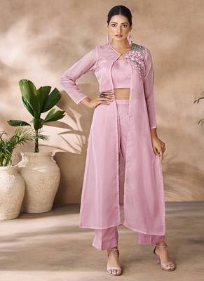 Pastel pink organza co-ord set 5