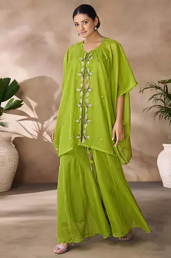 Lush green embellished co-ord se