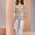 Elegant white floral printed co-ord set with stylish tulip motif