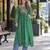Green faux georgette bandhani readymade top with patch work