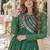 Green faux georgette bandhani readymade top with patch work