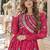 Pink faux georgette bandhani readymade top with patch work