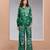 Elegant green printed muslin co-ord set