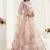 Peach Embroidered Net Stone Work Lehenga Choli - Free size