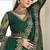 Green Embroidered Net Stone Work Lehenga Choli - Free size