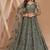 Dusty Green Embroidered Net Thread Work Lehenga Choli - Free size