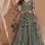 Dusty Green Embroidered Net Thread Work Lehenga Choli - Free size