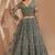 Dusty Green Embroidered Net Thread Work Lehenga Choli - Free size