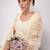 Off White Embroidered Net Thread Work Lehenga Choli - Free size