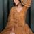 Orange Embroidered Net Thread Work Lehenga Choli - Free size