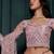 Dusty Pink Embroidered Net Thread Work Lehenga Choli - Free size