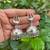 Oxidized Silver Trishul Jhumka Earrings: Indian Temple Jewelry