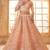 Peach Embroidered Net Thread Work Lehenga Choli - Free size