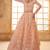 Peach Embroidered Net Thread Work Lehenga Choli - Free size