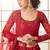 Red Embroidered Net Thread Work Lehenga Choli - Free size