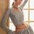 Grey Embroidered Net Thread Work Lehenga Choli - Free size