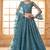 Blue Embroidered Net Thread Work Lehenga Choli - Free size