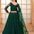 Green Embroidered Net Thread Work Lehenga Choli - Free size