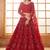 Red Embroidered Net Thread Work Lehenga Choli - Free size