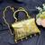 Handcrafted Dual Tone Metal Clutch, Embossed Elephant Evening Bag, Chitai Work Brass Purse