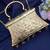Handcrafted Dual Tone Metal Clutch, Embossed Elephant Evening Bag, Chitai Work Brass Purse
