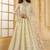White Embroidered Net Thread Work Lehenga Choli - Free size