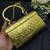 Vintage Style Gold & Silver Metal Clutch Bag, Ornate Floral Embossed Evening Purse