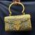 Vintage Style Gold & Silver Metal Clutch Bag, Ornate Floral Embossed Evening Purse