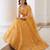 Mustard Yellow Embroidered Silk Blend Thread Work Lehenga Choli - Free size