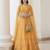 Mustard Yellow Embroidered Silk Blend Thread Work Lehenga Choli - Free size