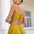 Yellow Embroidered Silk Blend Thread Work Lehenga Choli - Free size