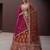 Orange Embroidered Silk Blend Zari Work Lehenga Choli - Free size