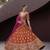 Orange Embroidered Silk Blend Zari Work Lehenga Choli - Free size