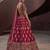 Rani Pink Embroidered Silk Blend Zari Work Lehenga Choli - Free size