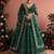 Green Embroidered Net Zari Work Lehenga Choli - Free size