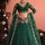 Green Embroidered Net Zari Work Lehenga Choli - Free size