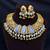 Showstopper - Antique Gold Temple Necklace Set with Earrings, South Indian Bridal Jewelry