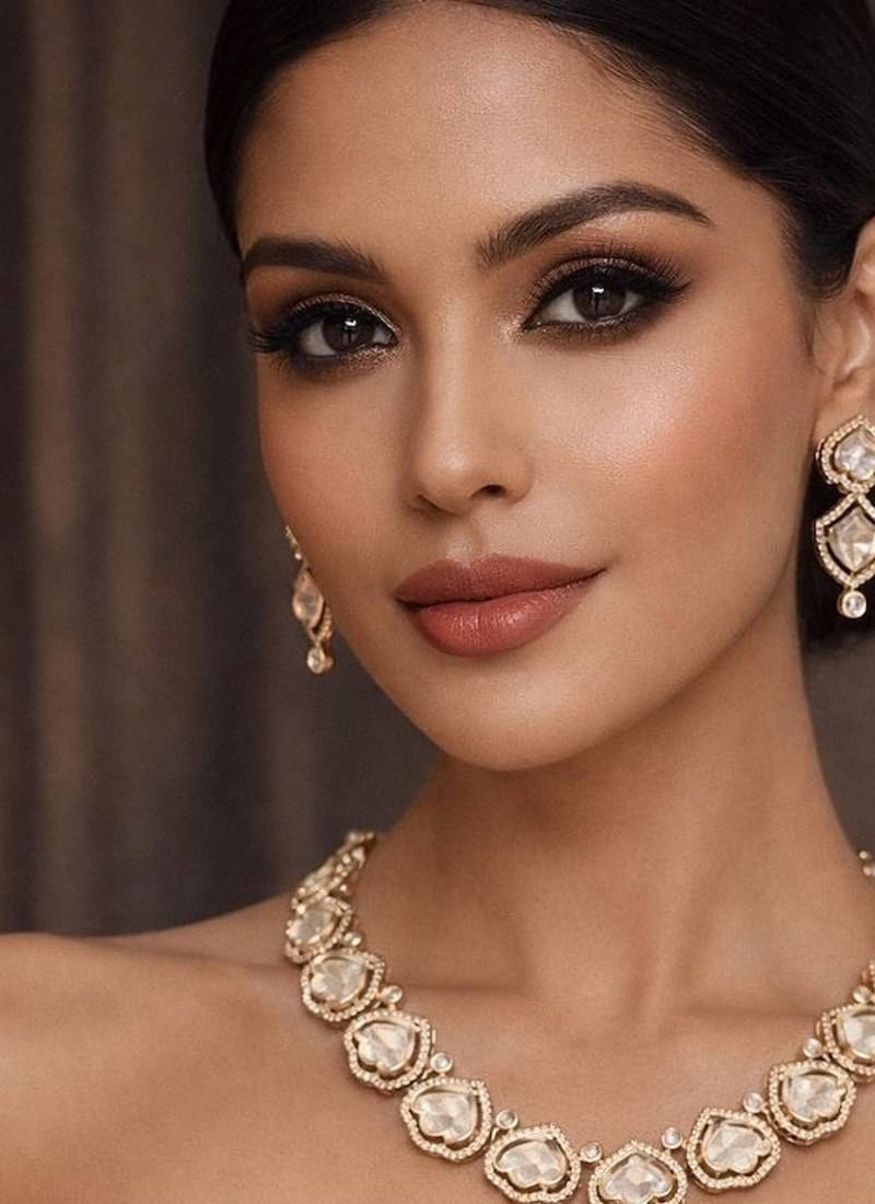 Indian Bridal Kundan Polki Choker Set | Uncut Diamond Wedding Necklace