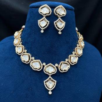 Indian Bridal Kundan Polki Choker Set | Uncut Diamond Wedding Necklace 3