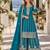 Blue chinon readymade plazzo suit with embroidery sequence work