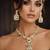 Gold Crystal Statement Necklace and Earring Set | Geometric Bridal Jewelry