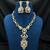 Gold Crystal Statement Necklace and Earring Set | Geometric Bridal Jewelry
