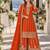 Orange chinon readymade plazzo suit with embroidery sequence work