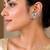 Oxidized Ganesha Ear Cuff Earrings, Silver Elephant God Ear Climber, Indian Festival Jewelry